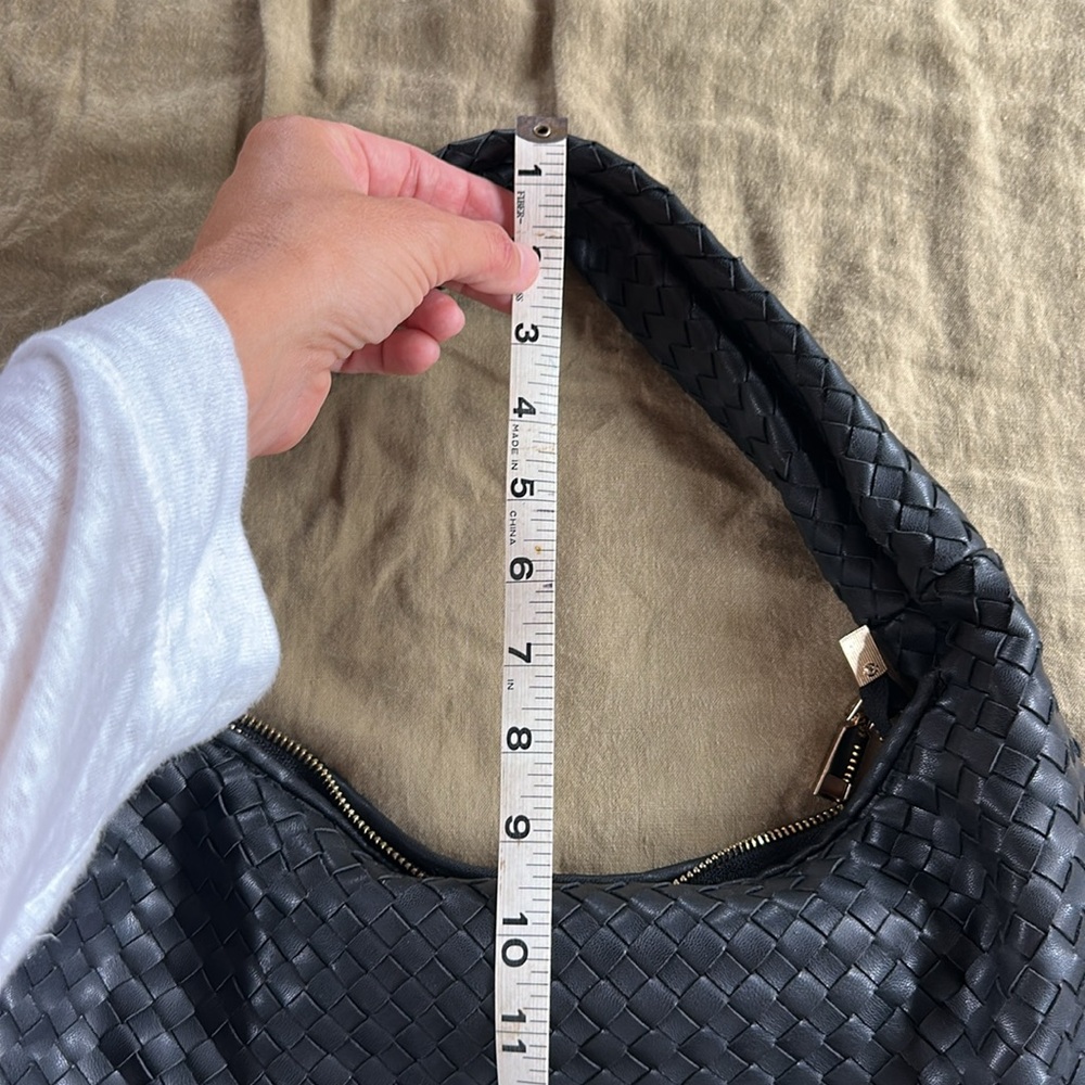 Melie Bianco Black Woven Hobo Bag - Picture 9 of 9